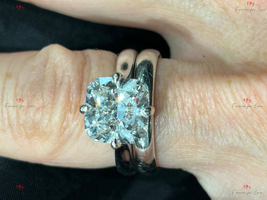 4 Ct IGI Certified Cushion Lab Diamond Hidden Halo Engagement Ring