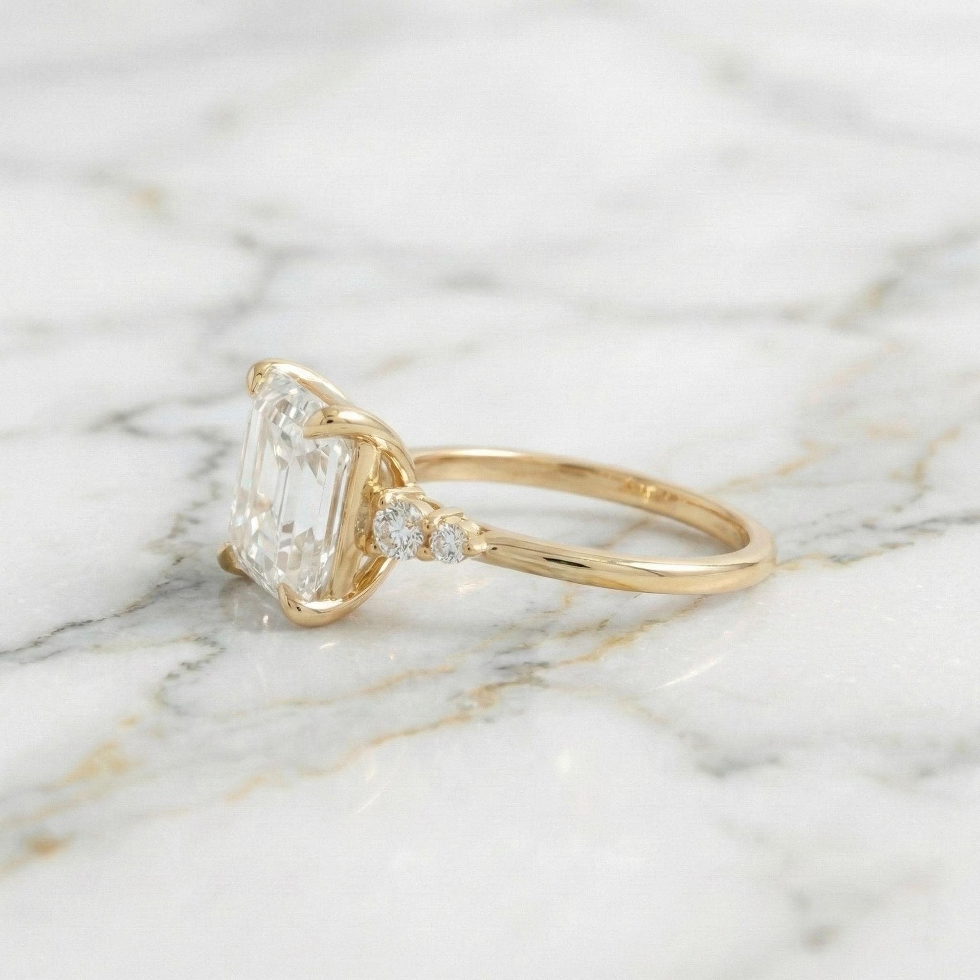 5 Ct IGI Certified Asscher Lab Diamond Engagement Ring
