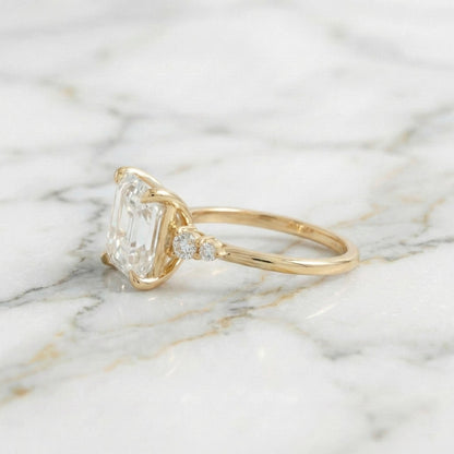 5 Ct IGI Certified Asscher Lab Diamond Engagement Ring
