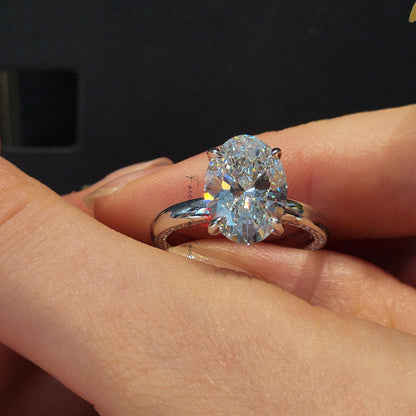 3.5 Ct IGI Certified Oval Lab Diamond Engagement Ring