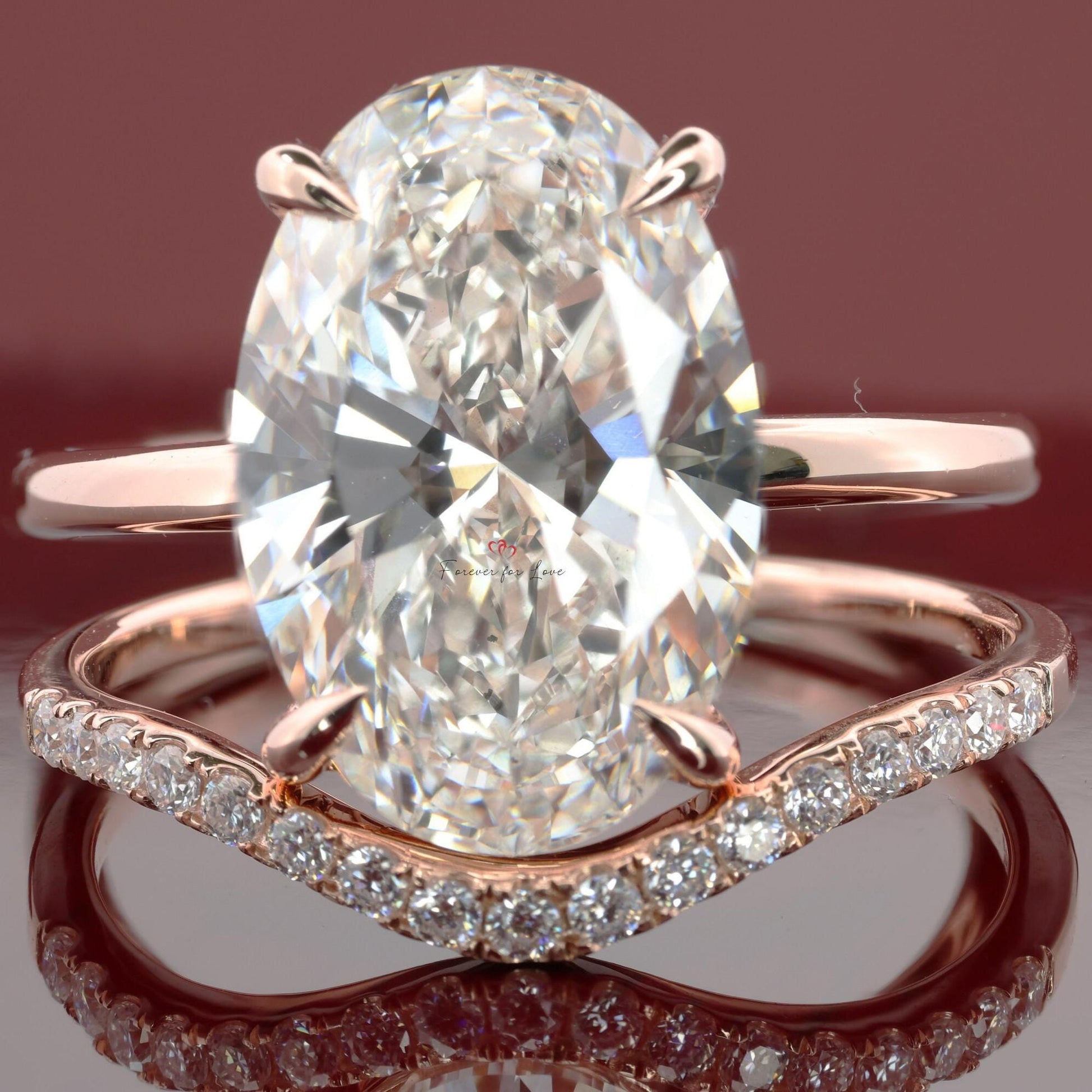4 Ct Oval Lab Diamond Engagement Ring