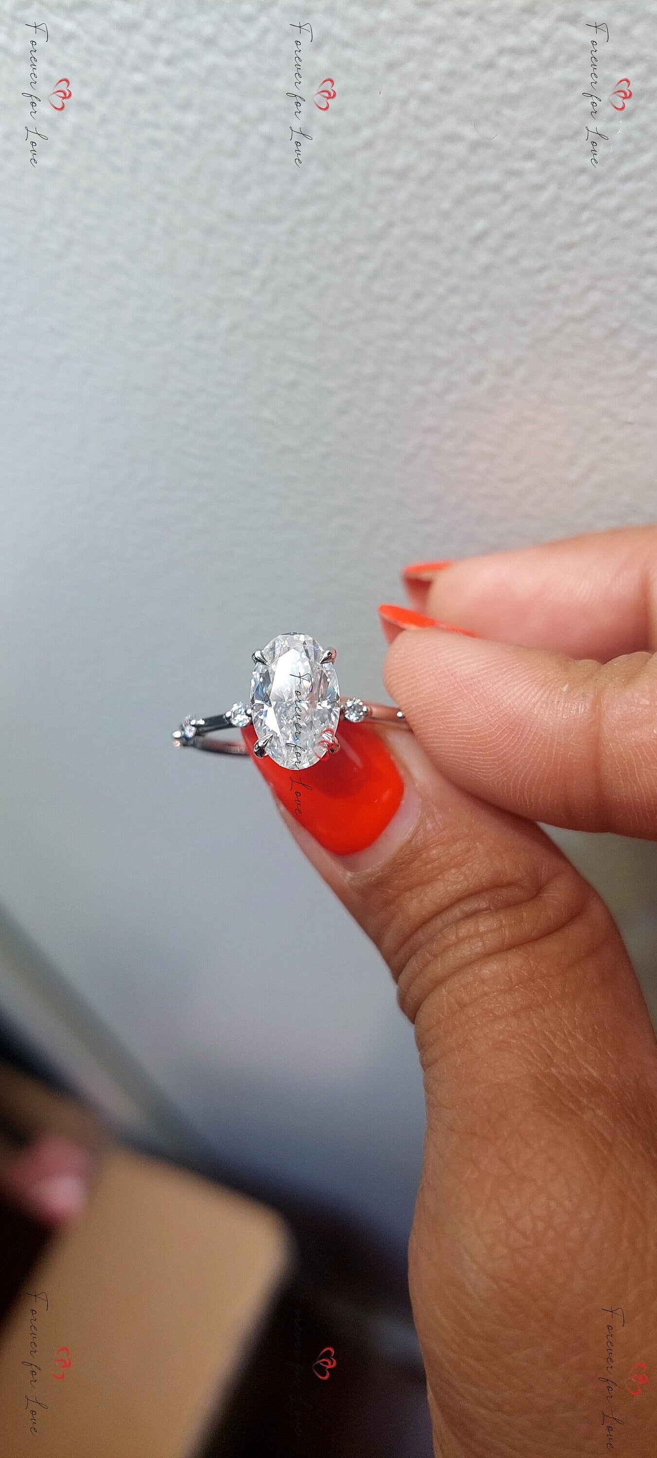 Oval Diamond, Moissanite Engagement Ring