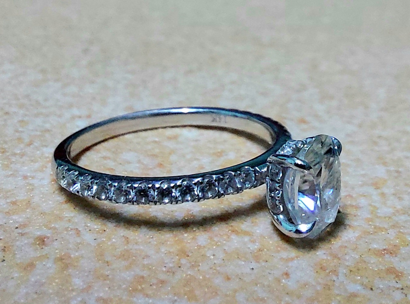 GIA Certified Oval Natural Diamond Solitaire Engagement Ring Oval cut 1Ct Moissanite Brilliant Cut engagement ring in 935 Argentium Silver — custom handcrafted by Forever For Love