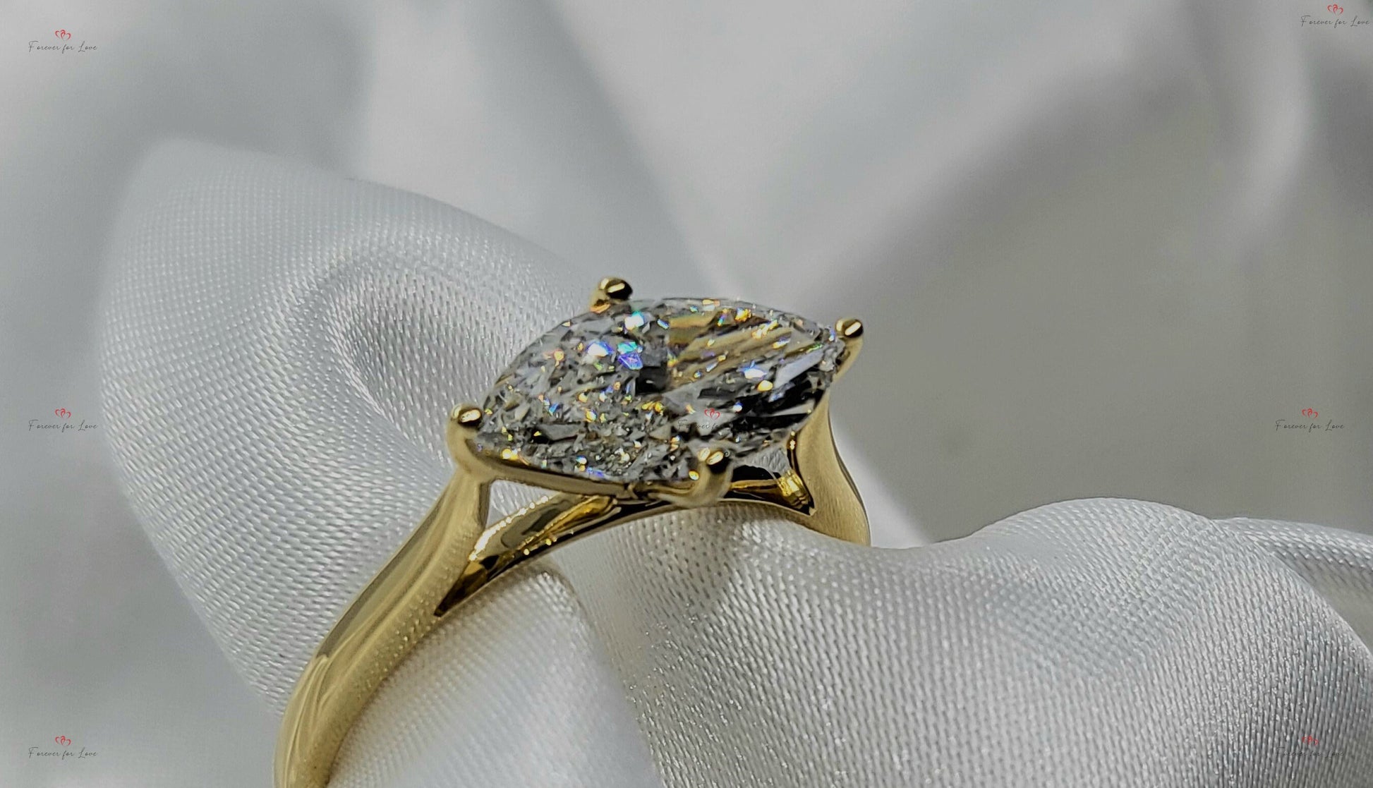 2 Ct IGI Certified Marquise Lab Diamond Solitaire Engagement Ring