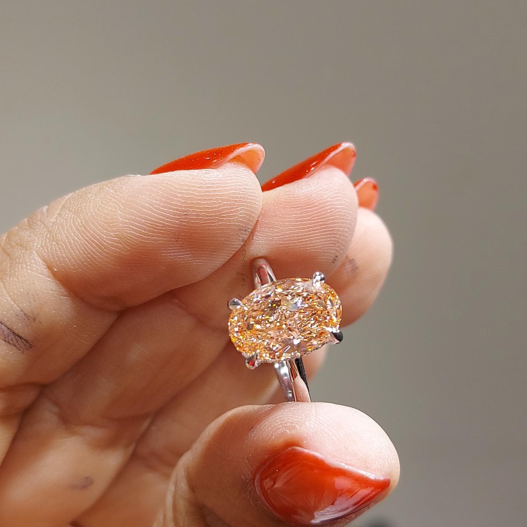 IGI Certified Oval Lab Diamond Engagement Ring