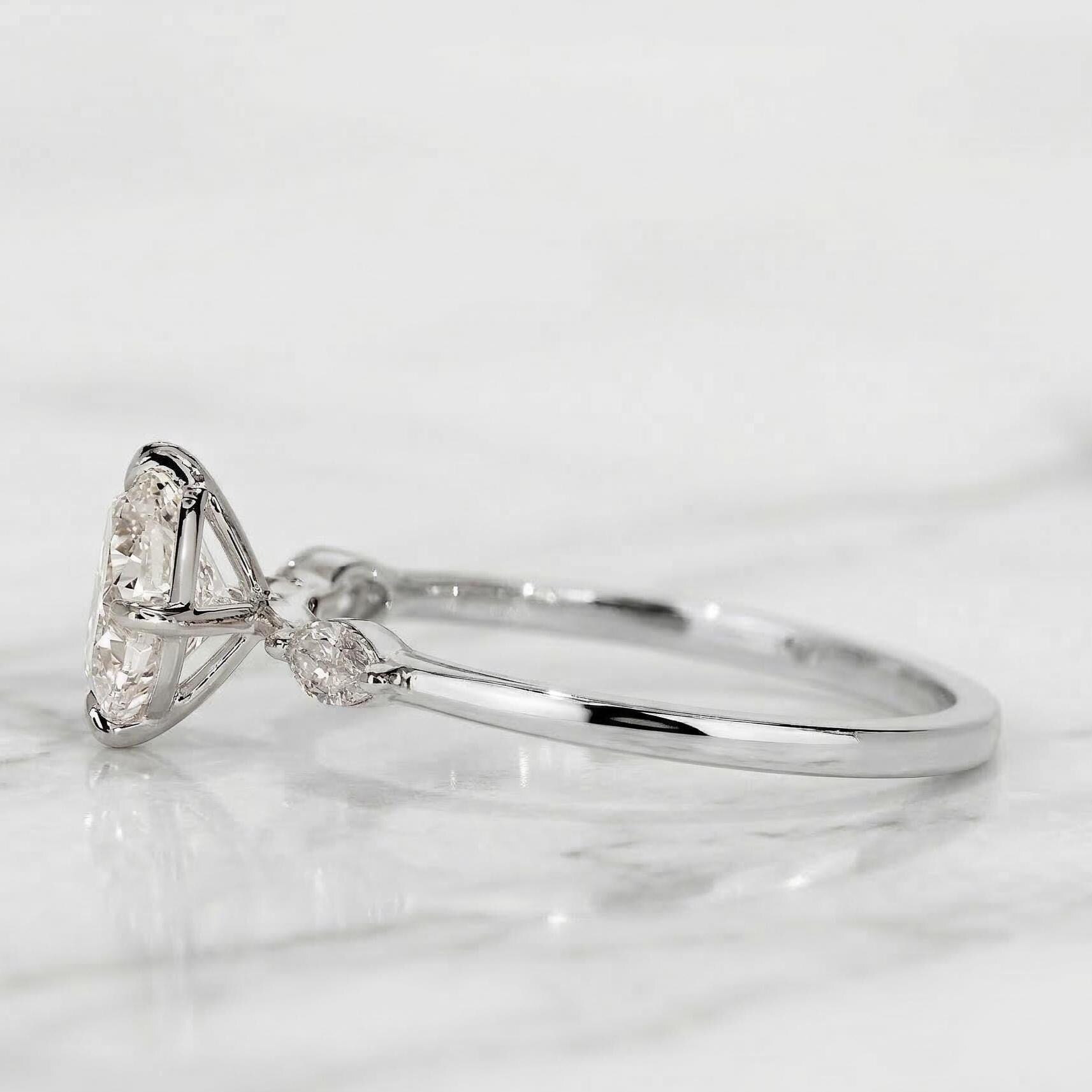 Cushion Lab Diamond Three Stone Ring