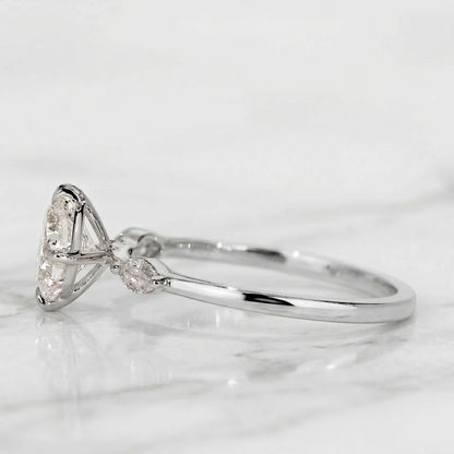 Cushion Lab Diamond Three Stone Ring