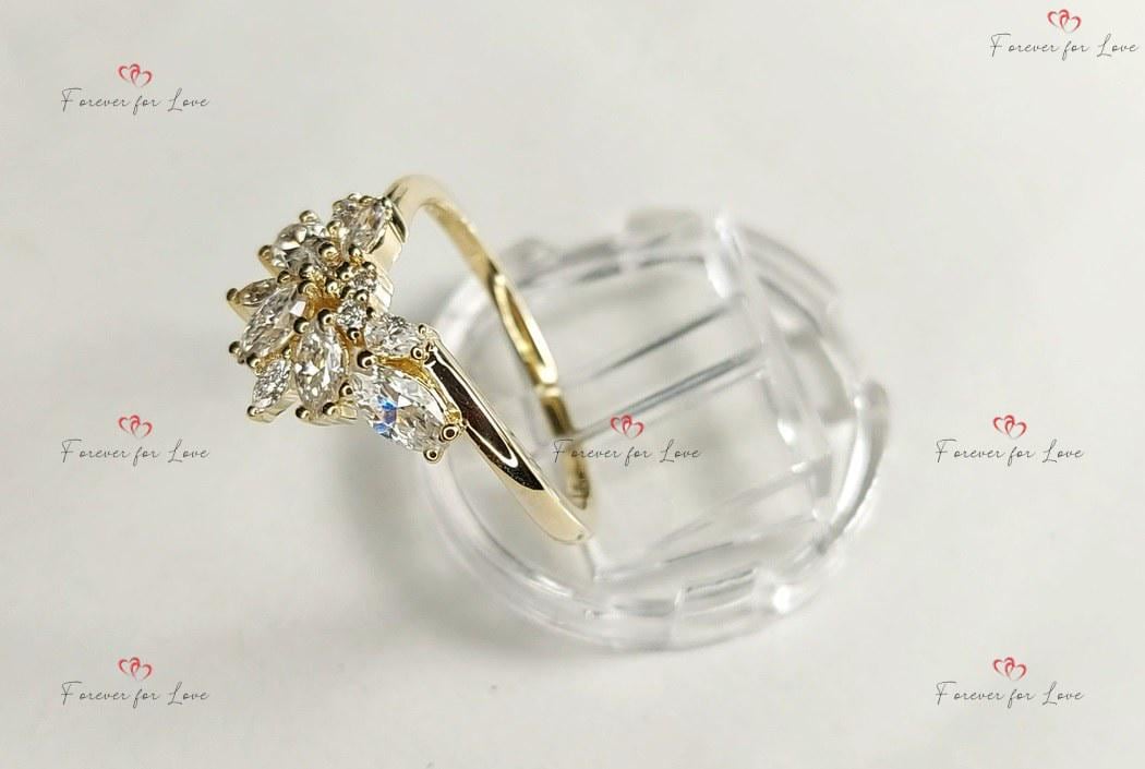 Vintage moissanite wedding band unique engagement band marquise cut band stacking band matching band gold band anniversary band ring.
