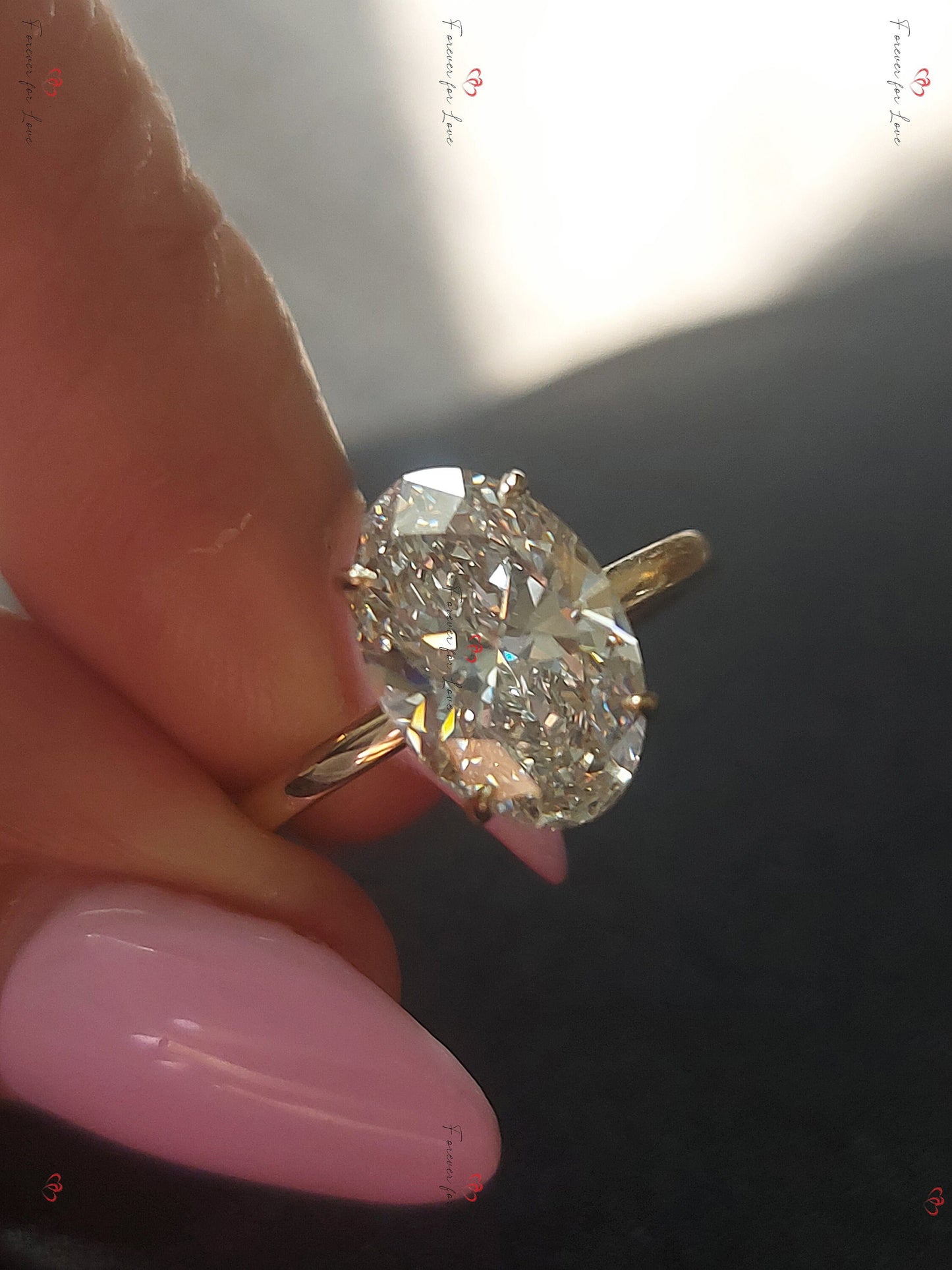 3 ct IGI certified oval lab diamond solitaire ring Oval cut 1Ct Moissanite Brilliant Cut engagement ring in 935 Argentium Silver — custom handcrafted by Forever For Love