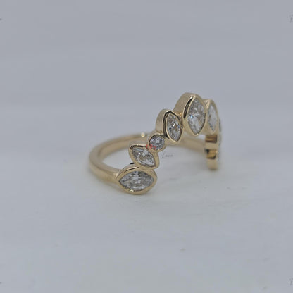Pear Lab Grown Diamond Band, Pear Brilliant Cut Diamond Wedding Band, Promise Ring, Matching Band, Wedding Gift Band, Stackable Band.