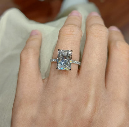 4.06 Ct IGI Certified Radiant Diamond Engagement Ring