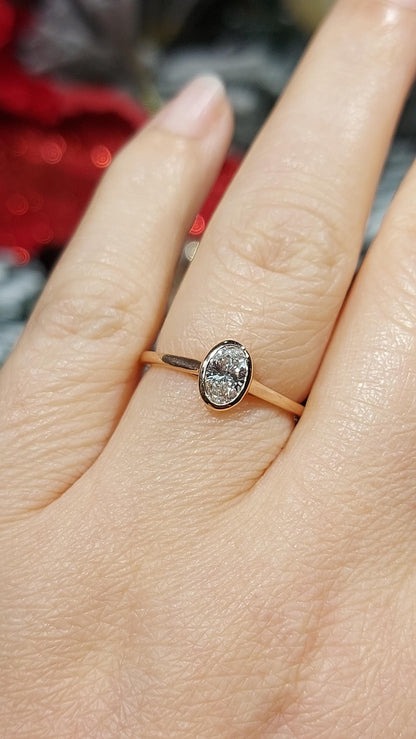 0.5 Ct IGI Certified Oval Lab Diamond Solitaire Engagement Ring