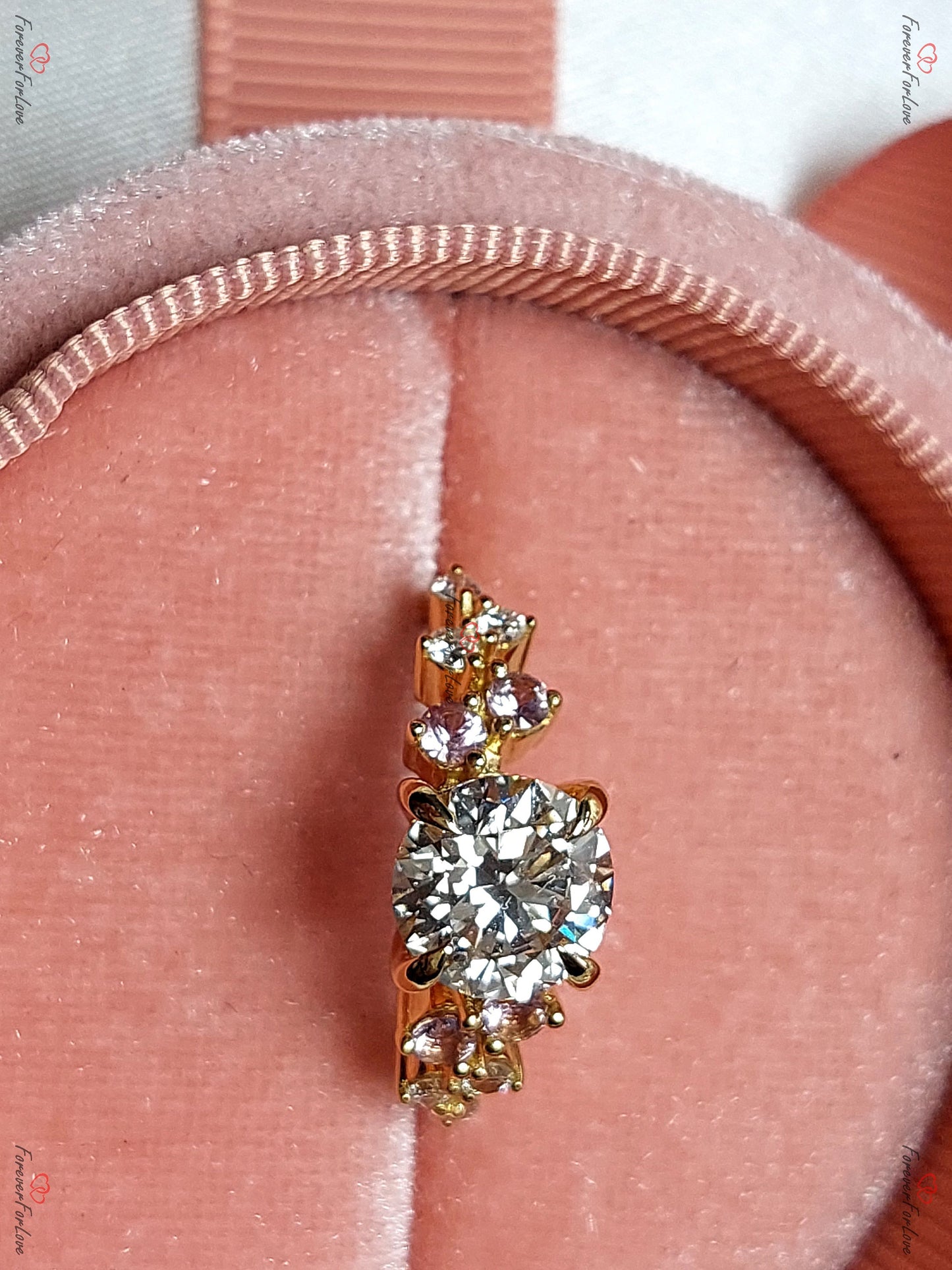 IGI Certified Round Lab Diamond Solitaire Engagement Ring Round cut Moissanite engagement ring in Gold or Platinum — custom handcrafted by Forever For Love