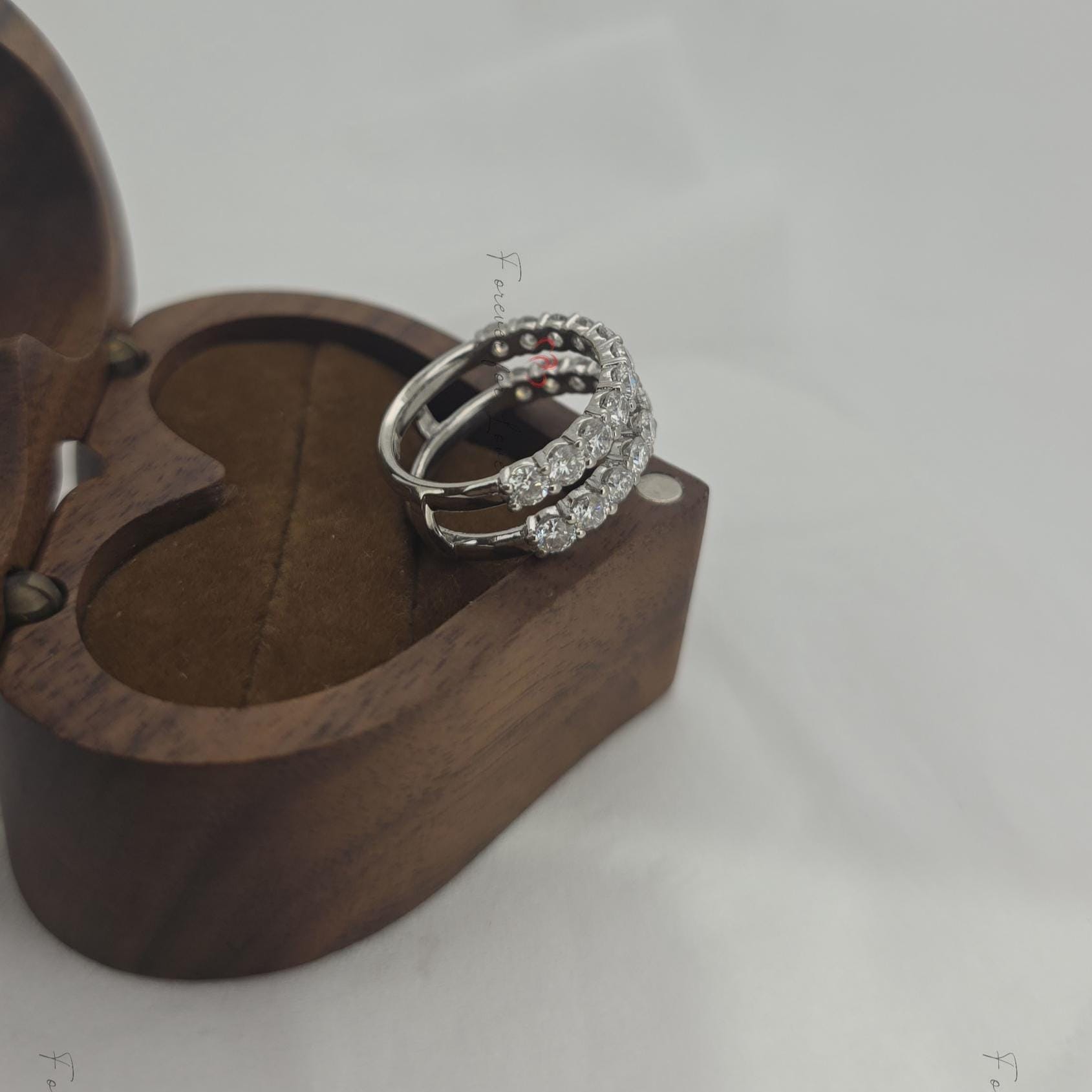 Enhancer wedding band, women vintage Diamond Marquise enhancer, Solid 14K Rose gold Bridal Stacking Anniversary Ring for Her.