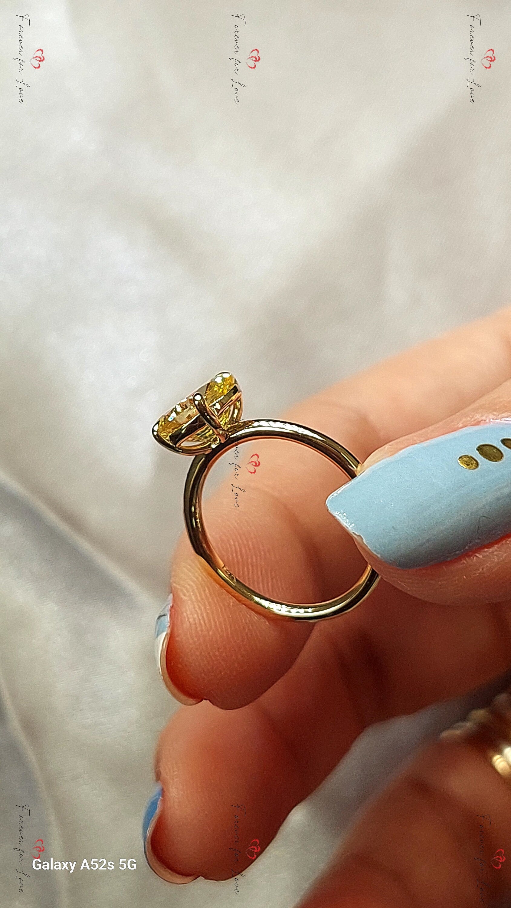 2 Ct Oval Yellow Sapphire Engagement Ring
