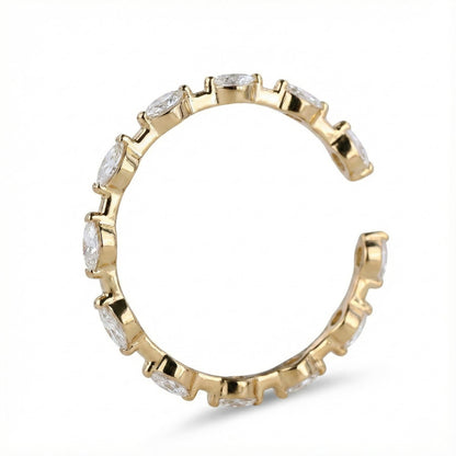 Open Gap Floating Bubble Full Eternity Band, 1.60MM Marquise Cut Lab Grown Diamond Band, Wedding Band, Stackable Band, Minimalist Band
