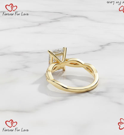 1.10 Ct IGI Certified Radiant Lab Diamond Engagement Ring