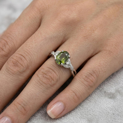 Oval Emerald Engagement Ring