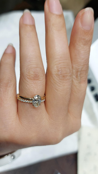1 Ct Oval Lab Diamond Engagement Ring