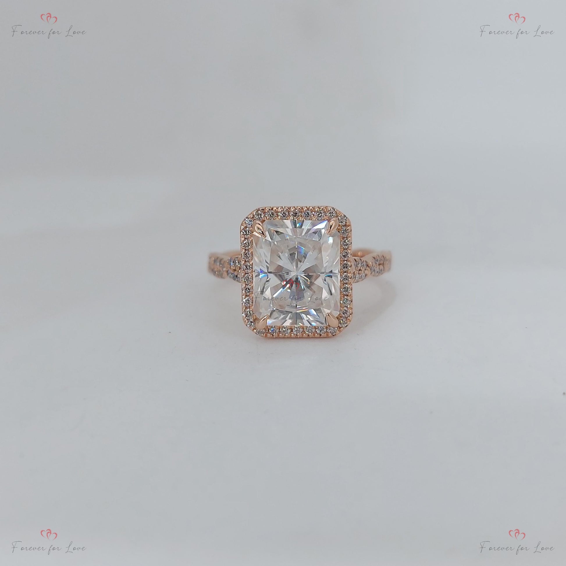 4 Ct Radiant Diamond, Moissanite Engagement Ring