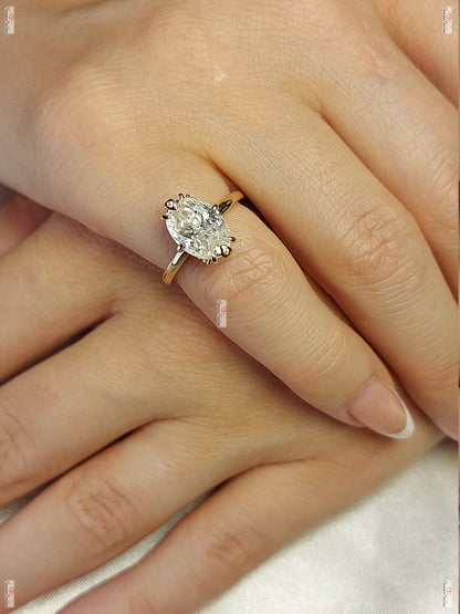 1 Ct Oval Natural Diamond Solitaire Engagement Ring