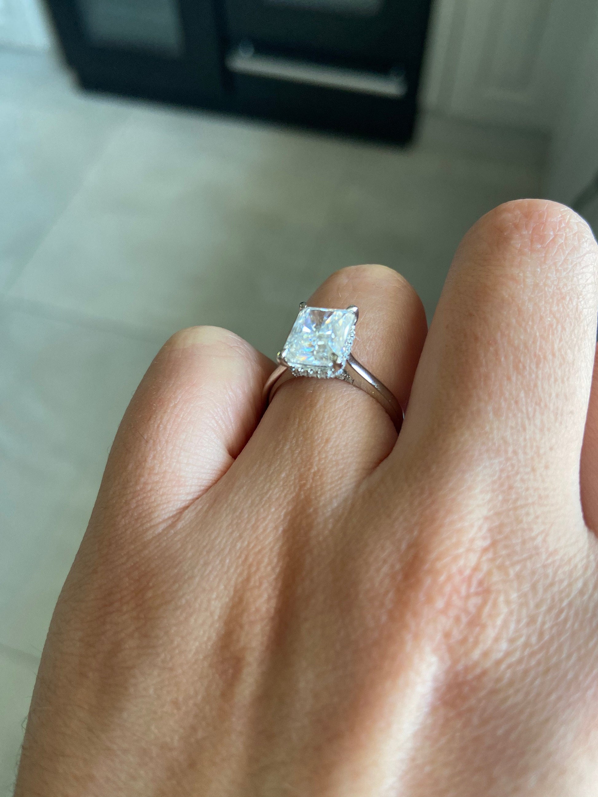 3 Ct Radiant Moissanite Engagement Ring