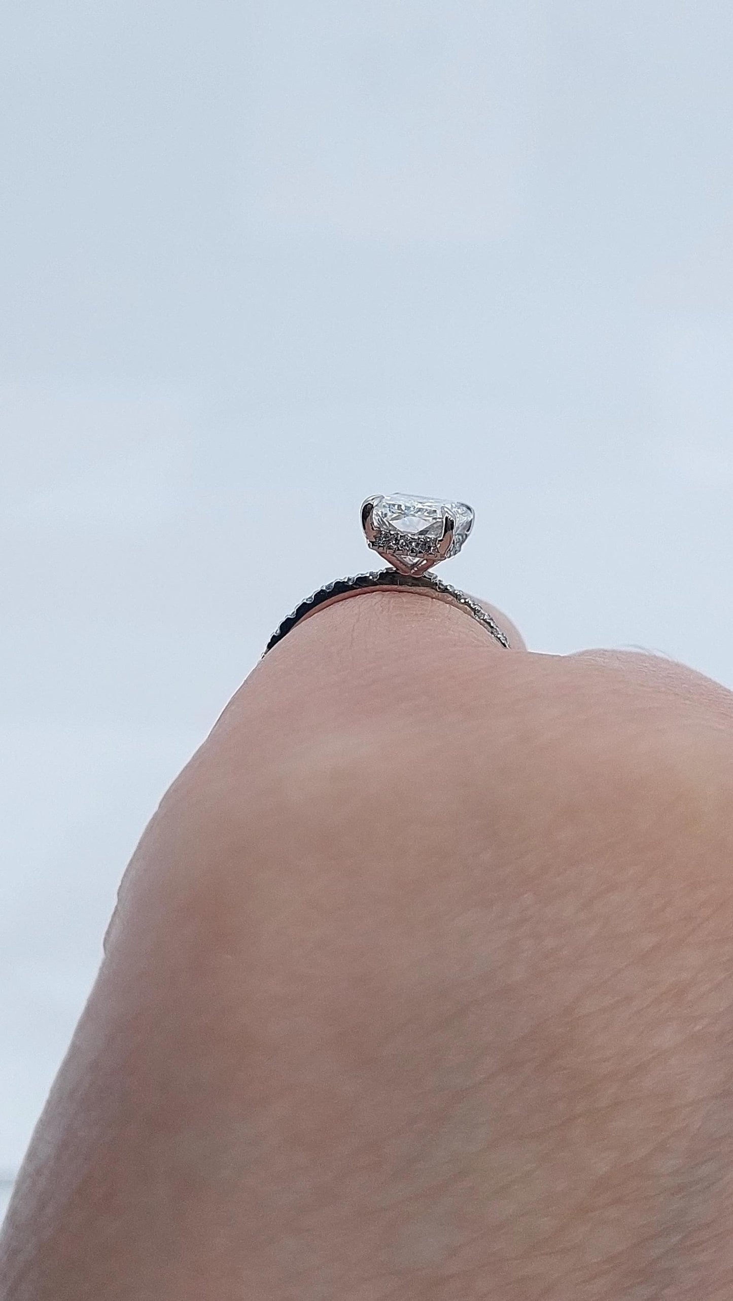 2 Ct IGI Certified Cushion Lab Diamond Engagement Ring Cushion cut 1Ct Moissanite Brilliant Cut engagement ring in 935 Argentium Silver — custom handcrafted by Forever For Love