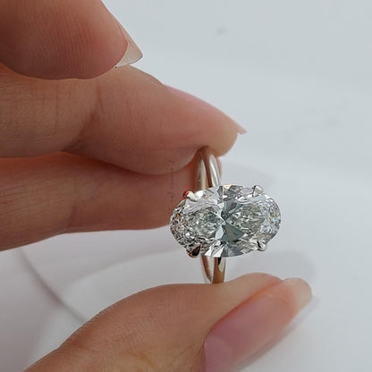 4 Ct IGI Certified Oval Diamond Engagement Ring