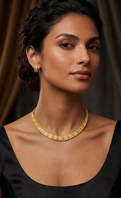 14k klobige Goldkette ägyptische Halskette, Büro-Halskette, kühne Goldhalskette, elegante Halskette, perfektes Geschenk für sie