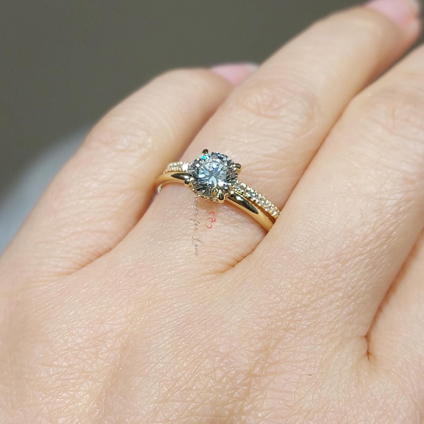1 Ct Round Lab Diamond Engagement Ring