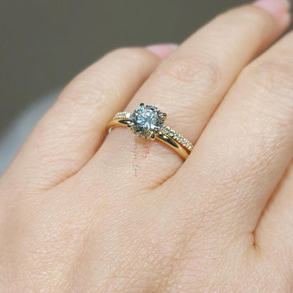 1 Ct Round Lab Diamond Engagement Ring