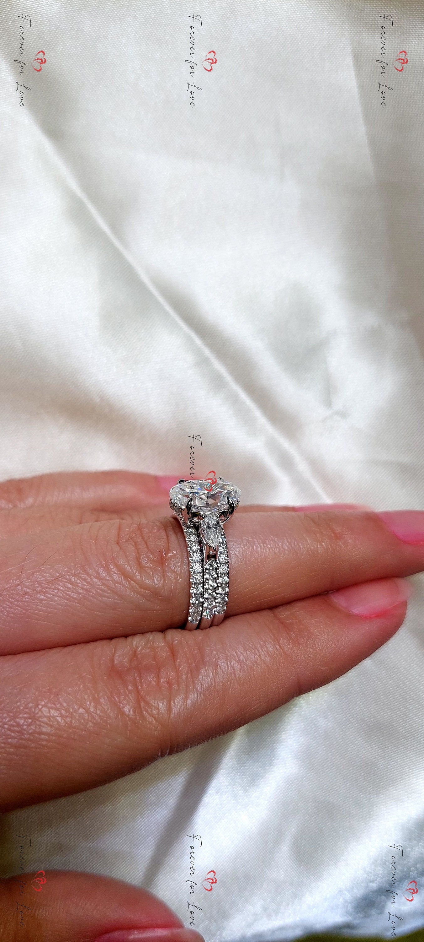 3 Ct Oval Moissanite Eternity Band