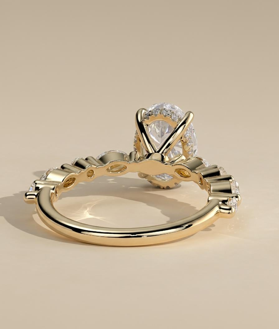 1.0 Ct IGI Certified Oval Diamond Band