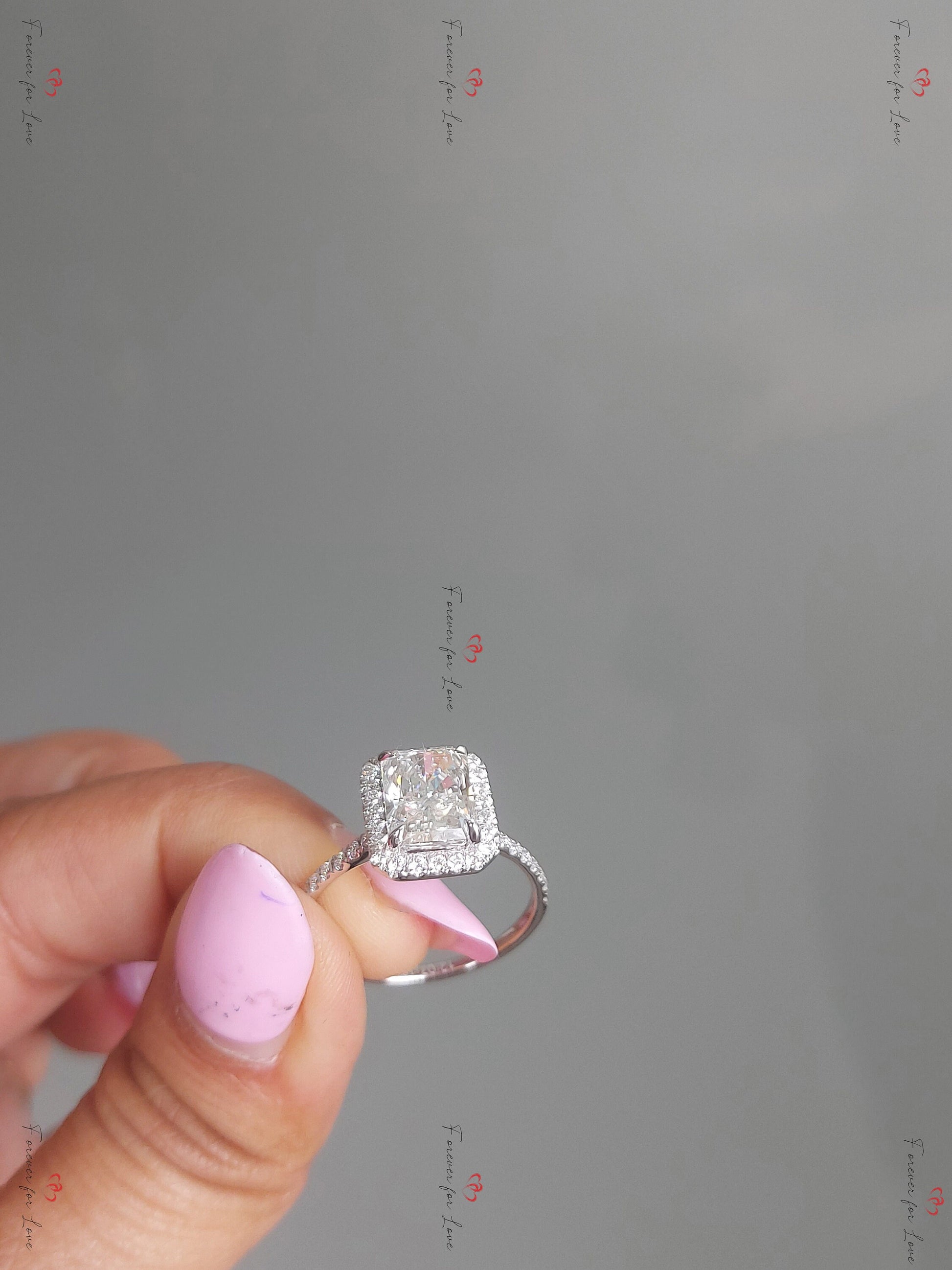 2.01 Ct IGI Certified Radiant Lab Diamond Engagement Ring