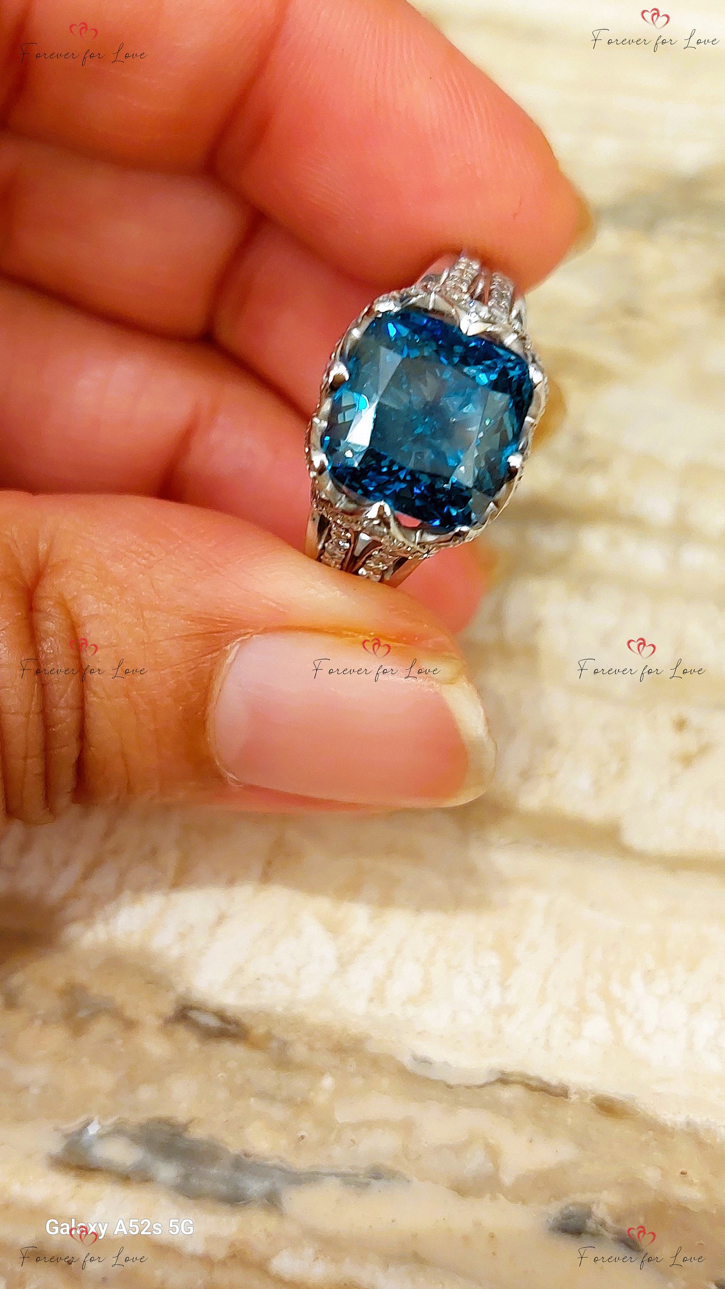 5 Ct Cushion Lab Diamond Engagement Ring with Side Stones Cushion cut 1Ct Moissanite Brilliant Cut engagement ring in 935 Argentium Silver — custom handcrafted by Forever For Love