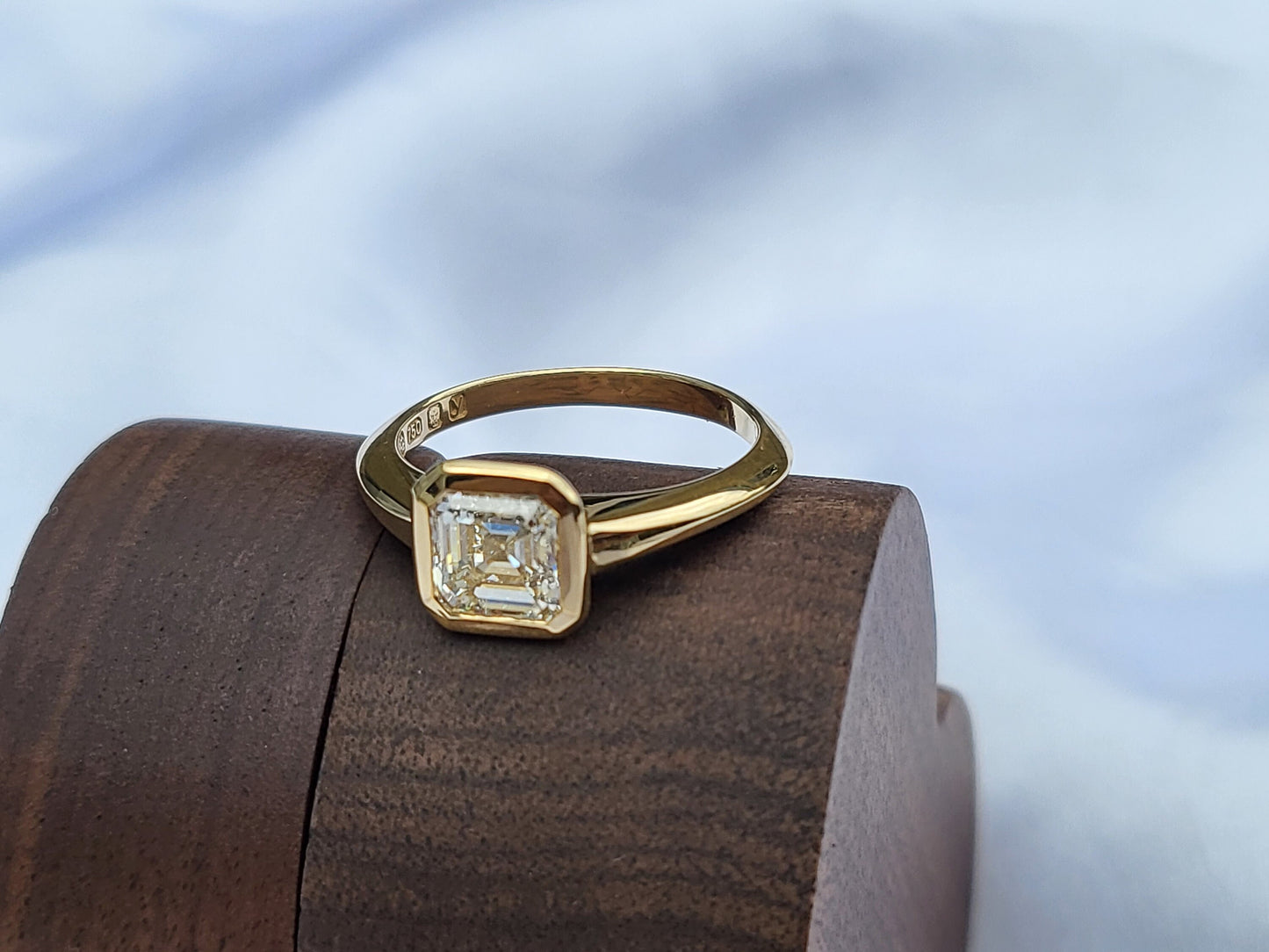 1 Ct GIA Certified Asscher Natural Diamond Solitaire Engagement Ring Asscher cut 1Ct Moissanite Brilliant Cut engagement ring in 935 Argentium Silver — custom handcrafted by Forever For Love