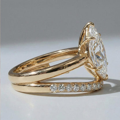 2.5 Ct IGI Certified Marquise Lab Diamond Hidden Halo Engagement Ring