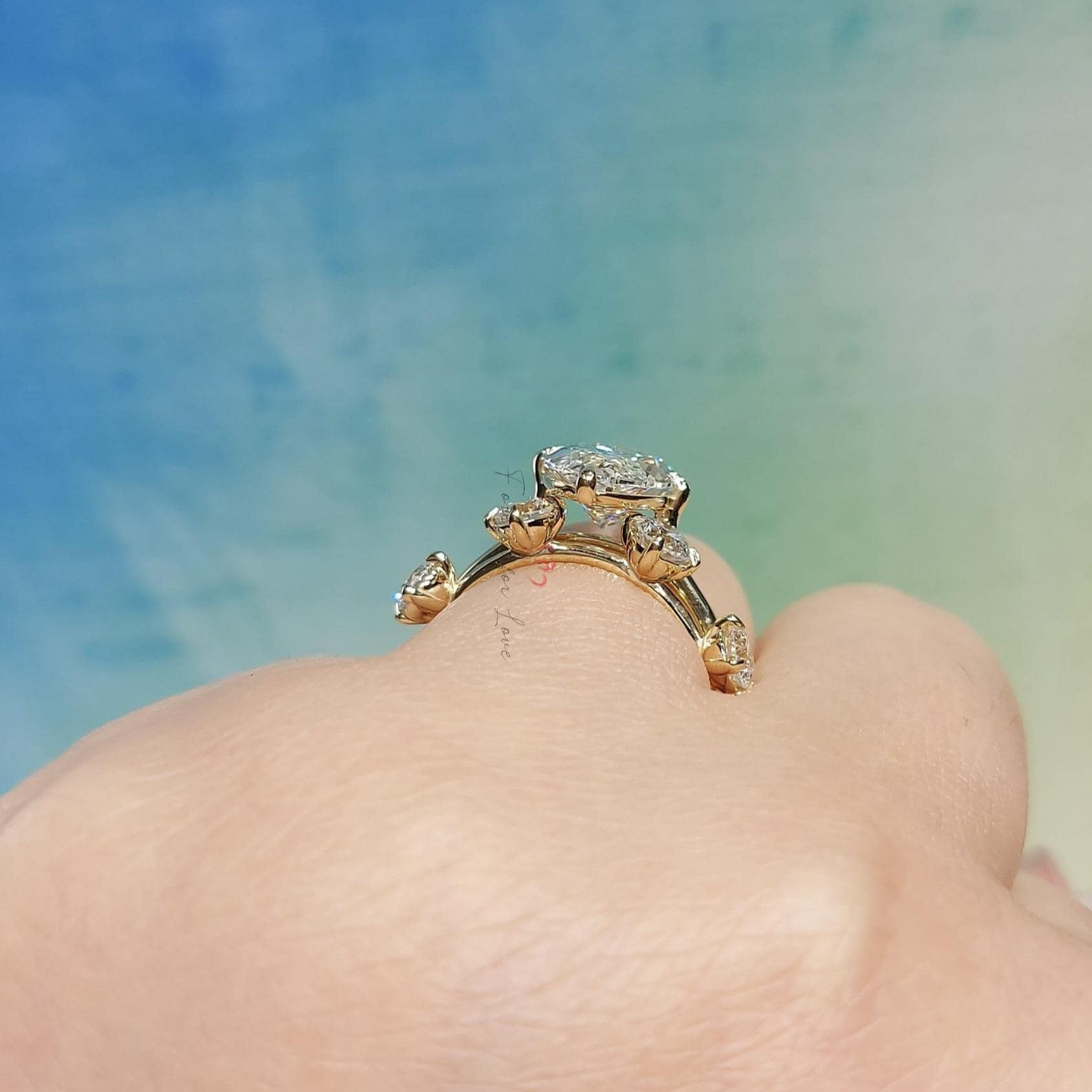 4 Carat Oval Cut Lab Grown Diamond Engagement Ring Bridal Set, E, VVS2 Diamond Ring for Women Anniversary Gift Diamond Ring, sold as set.