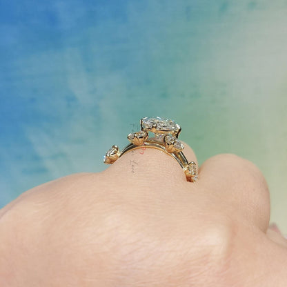 4 Carat Oval Cut Lab Grown Diamond Engagement Ring Bridal Set, E, VVS2 Diamond Ring for Women Anniversary Gift Diamond Ring, sold as set.