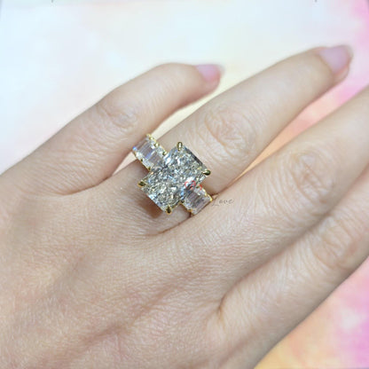 5 Ct Radiant Lab Diamond Solitaire Engagement Ring