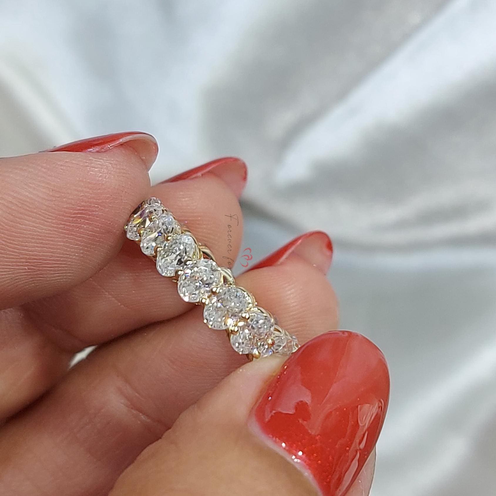 0.18 Ct Oval Lab Diamond Full Eternity Band