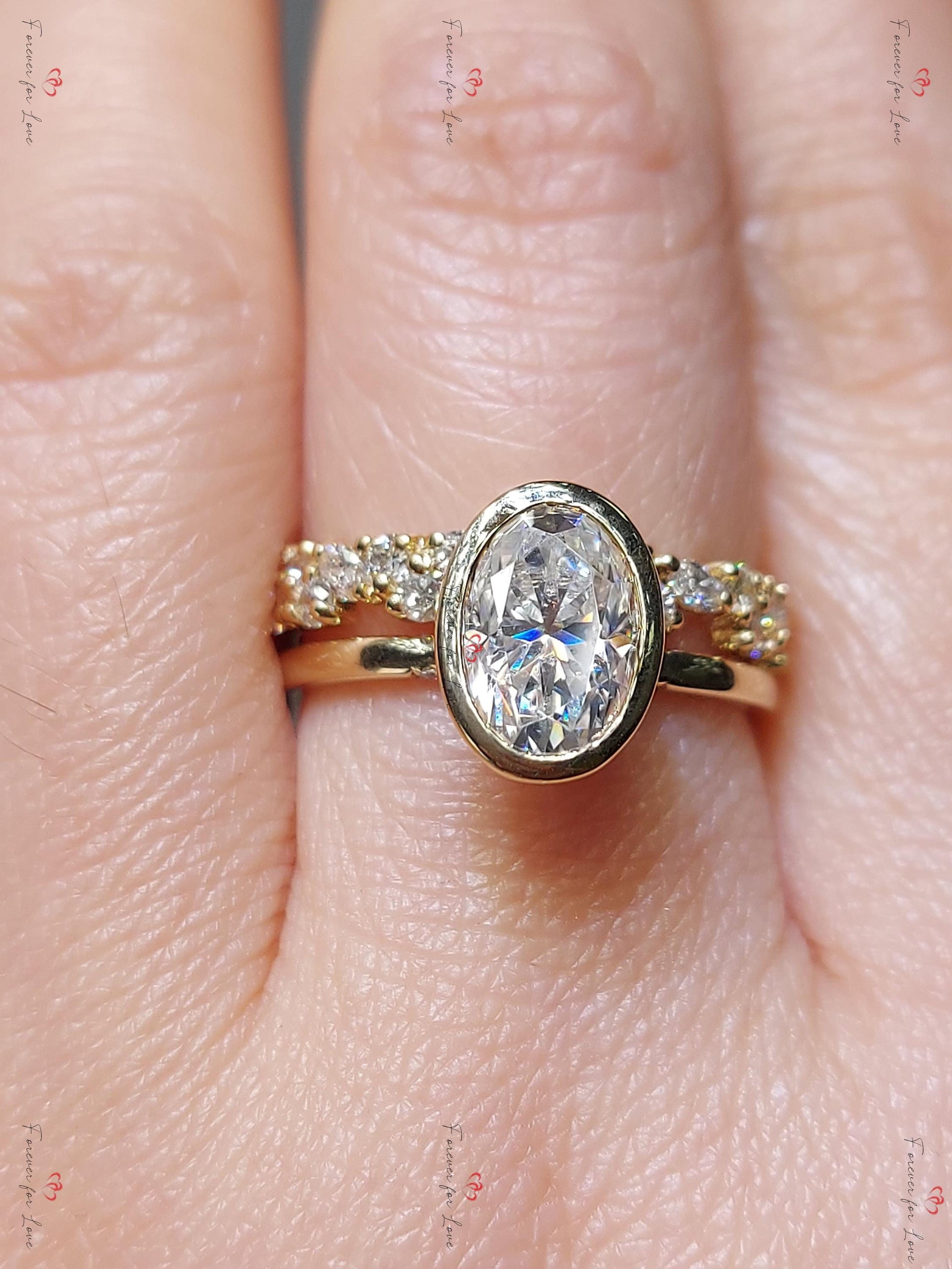 2 Ct Oval Moissanite Eternity Band