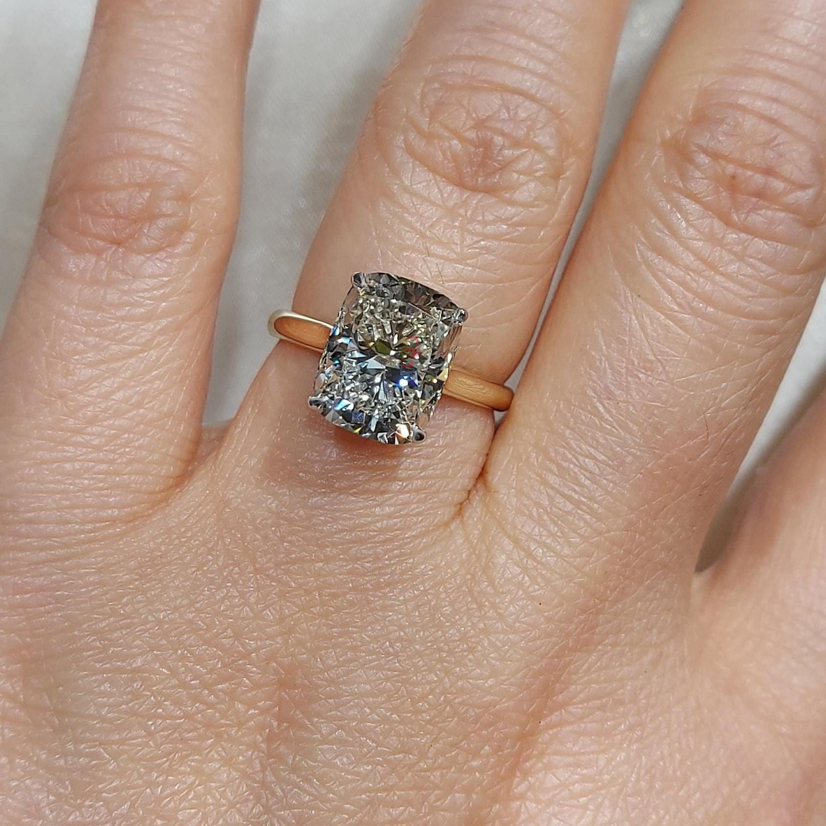5 Ct Cushion Lab Diamond Engagement Ring