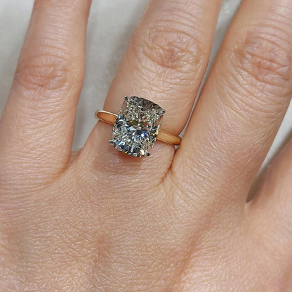 5 Ct Cushion Lab Diamond Engagement Ring