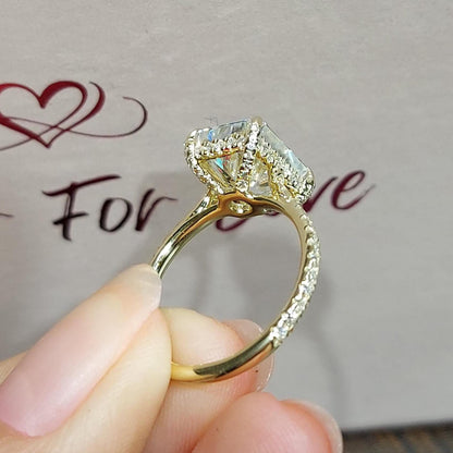 4 Ct Radiant Diamond, Moissanite Eternity Band