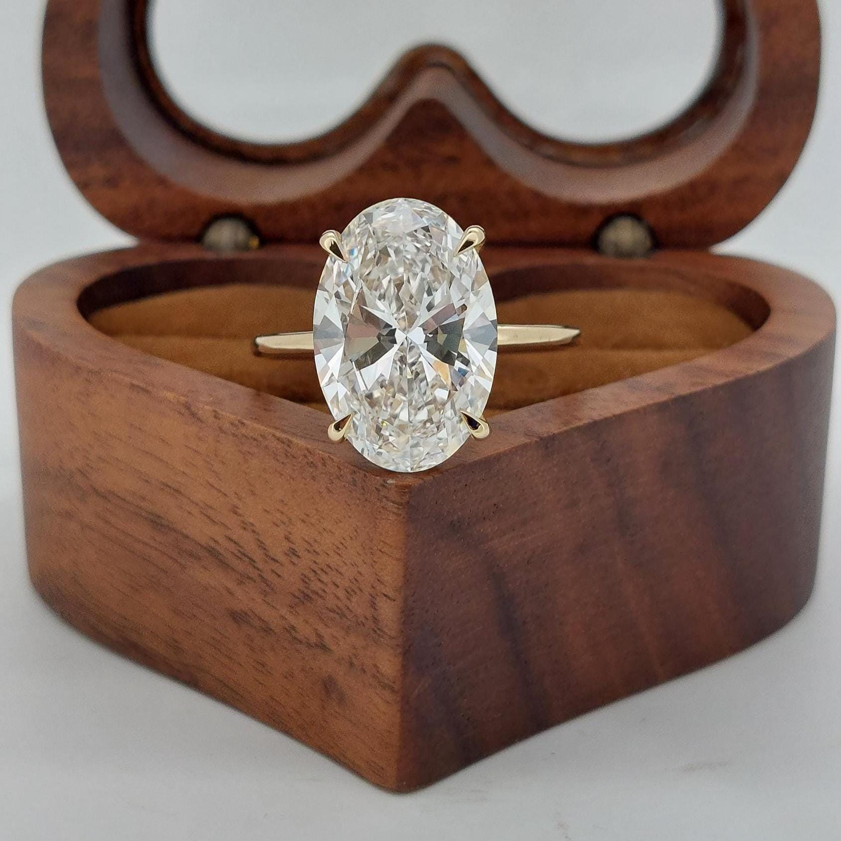 7 Ct Oval Lab Diamond Solitaire Engagement Ring
