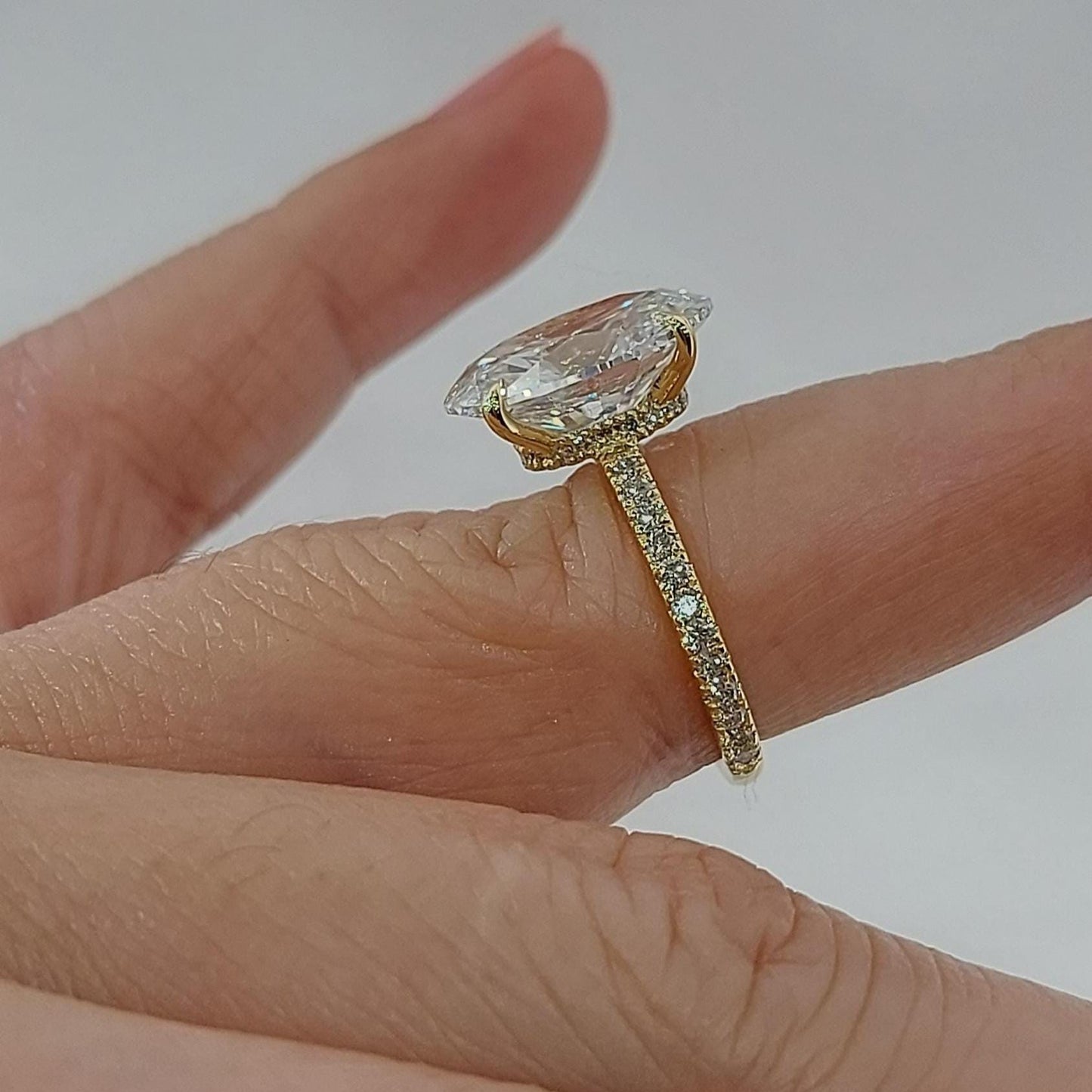 4.5 Ct IGI Certified Oval Lab Diamond Full Eternity Ring Oval cut 1Ct Moissanite Brilliant Cut engagement ring in 935 Argentium Silver — custom handcrafted by Forever For Love