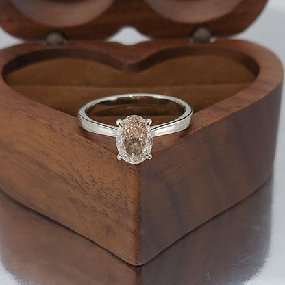 IGI Certified Oval Lab Diamond Engagement Ring