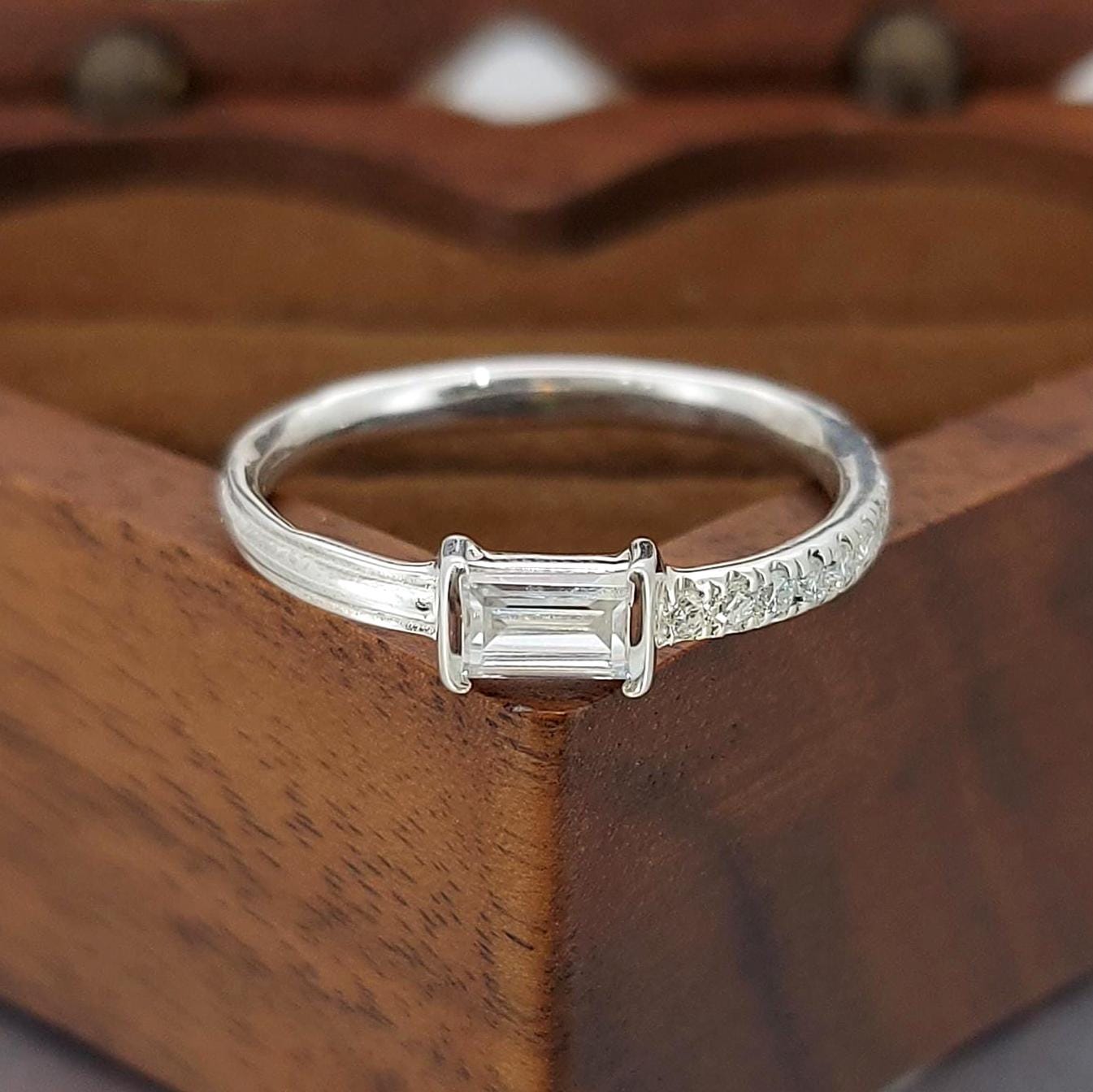 Baguette Lab Diamond Stacking Ring