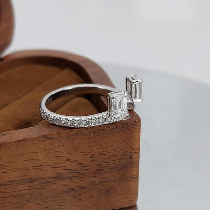 Emerald Lab Diamond Engagement Ring